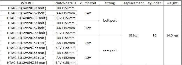 Middle Bus Air Conditioner Compressor 12V 8PV 156mm