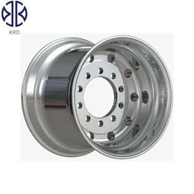 Bright Aluminum Truck Bus Dump Trailer Alloy 19.5X14.00 Polished Forged Wheel Rim