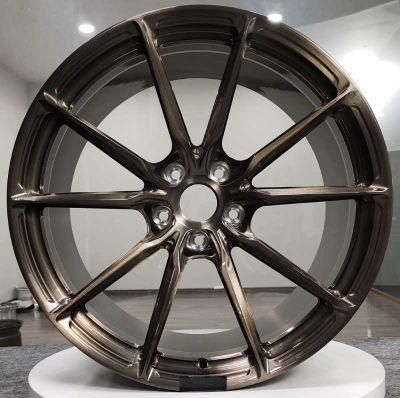 1 Piece Forged Wheel Alloy Rims Wheel Racing with Brushed and Black Powder Coatings