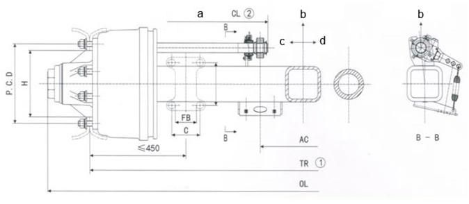 China Heavy Duty Truck Trailer Axle