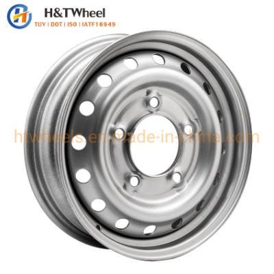 H&T Wheel Et1650502-S 16 Inch 16X5.0 5X165.1 1050kg Silver Painting Steel Car Trailer Wheel Rims