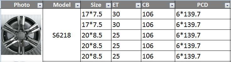 S6218 JXD Brand Auto Spare Parts Alloy Wheel Rim Replica Car Wheel for Toyota Prado