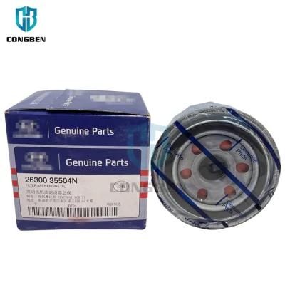 High Filtration Efficiency Car Oil Filter 26300-35504 26300-35504n for Hyundai in Stock