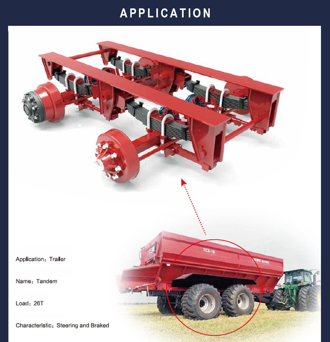 Agricultural Bogie Suspension with Steering Alxe 22T 110squareLeaf Spring