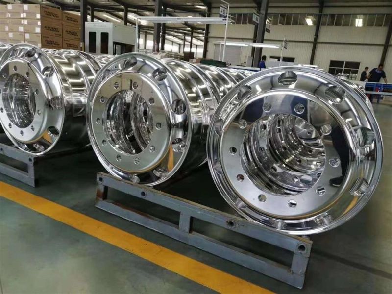 Heavy Duty Truck Bus Dump Polished Bright Forged 19.5X6.75 Aluminum Alloy Wheel Rims