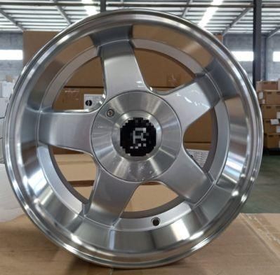 Sj Via TUV Aluminum Alloy Wheel 14X7 8X100/114.3 Black Machine Face Passenger Car Wheels OEM ODM Aftermarket Car Rims Factory Direct Alloy Rims