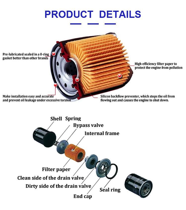 Customized Yellow Paper 8-98018-858-0 Car Oil Filter Price for Isuzu Oil Filter