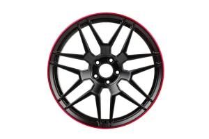 16-24 Inch Customized Forged Aluminum Alloy Wheels Black Painting + Machine Side + Transparent Red for Passenger Car