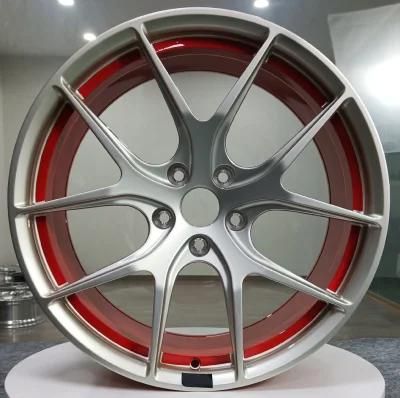 1 Piece Forged T6061 Alloy Rims Wheels for Customized T6061 Material with Mag Rims with Silver+Red&#160;