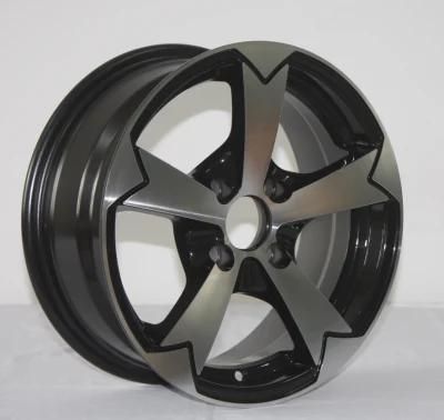 New 14*6.0 Inch Gloss Black Machined Face and Lip Aftermarket Alloy Car Parts Rims