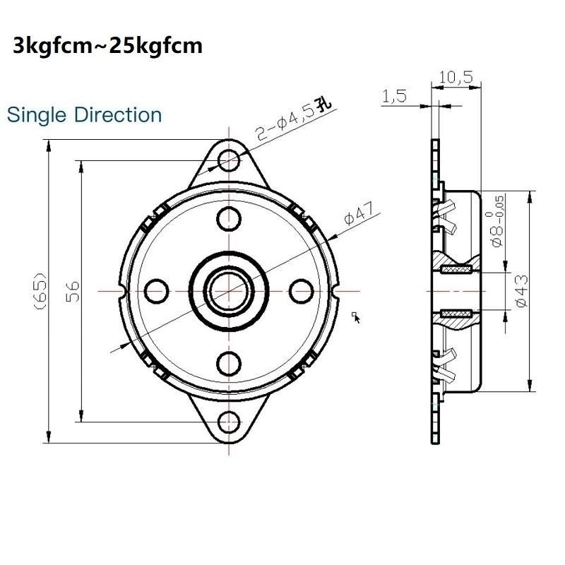 Rotational Damper Metal Two Way Rotary Damper High Torque for Auditorium Seat