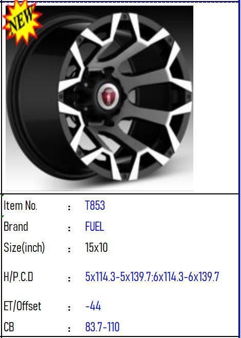 T853 Aluminium Alloy Car Wheel Rim Auto Aftermarket Wheel