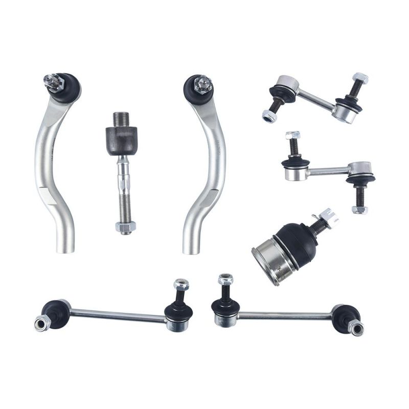 8 Pieces Suspension Kit Includes Front &Rear Stabilizer Link, Front Inner Tie Rod End, Power Steering Tie Rod End and Ball Joint for Honda Accord 08-13