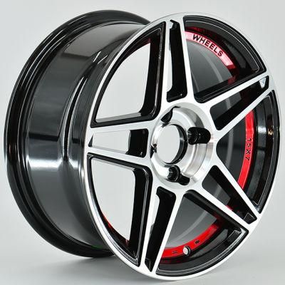 Aftermarket 15X7 Inch Red Inner Lip Star Design PCD 100-114.3 Alloy Wheels