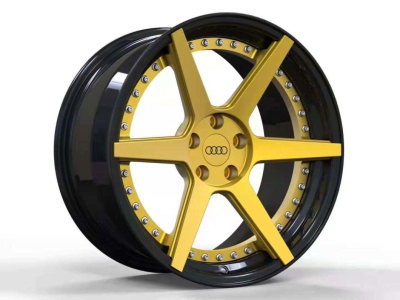 Forged Aluminum Alloy Car Wheels with TUV Certification-Split Rims and Spokes From 16 Inches to 24 Inches