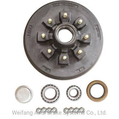 8 Studs 6.5 PCD 6000 Lbs 12&quot;*2 Electric Brake Drum for Camper Trailer with Bearings