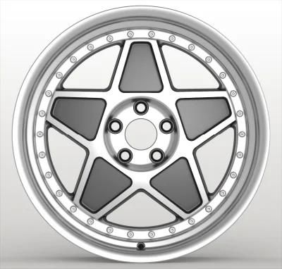 17*8.0 Inch Alloy Car Rims Black Machined Lip Deep Lip Aluminum Alloy Wheel