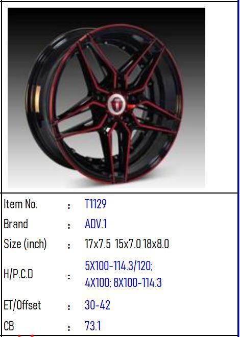 T1129 Aluminium Alloy Car Wheel Rim Auto Aftermarket Wheel