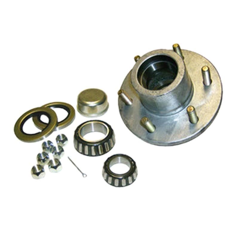 5 Bolt on 4 1/2" Trailer Hub with 1 1/16" Bearings (44649) - Hubs - Hubs, Drums, Bearings, & Parts - trailer idler hub