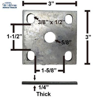 Galvanized Trailer Axle Tie Plate for 1 1/2&quot; Axle and 1 3/4&quot; Spring