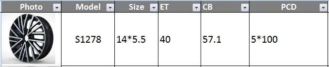 S1278 JXD Brand Auto Spare Parts Alloy Wheel Rim Replica Car Wheel for Volkswagen Jetta 2018
