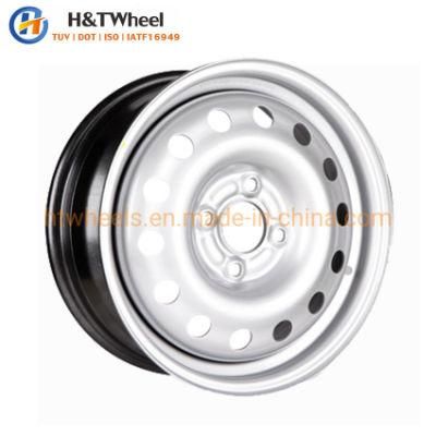 H&T Wheel 564408 15X6 4X108 15 Inch Black E-Coating Steel Wheel Rim