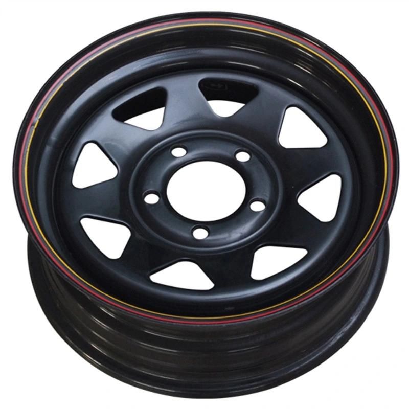 Powder Coated Black Steel Rims for 17X8 Inch in Factory Price for Trailer