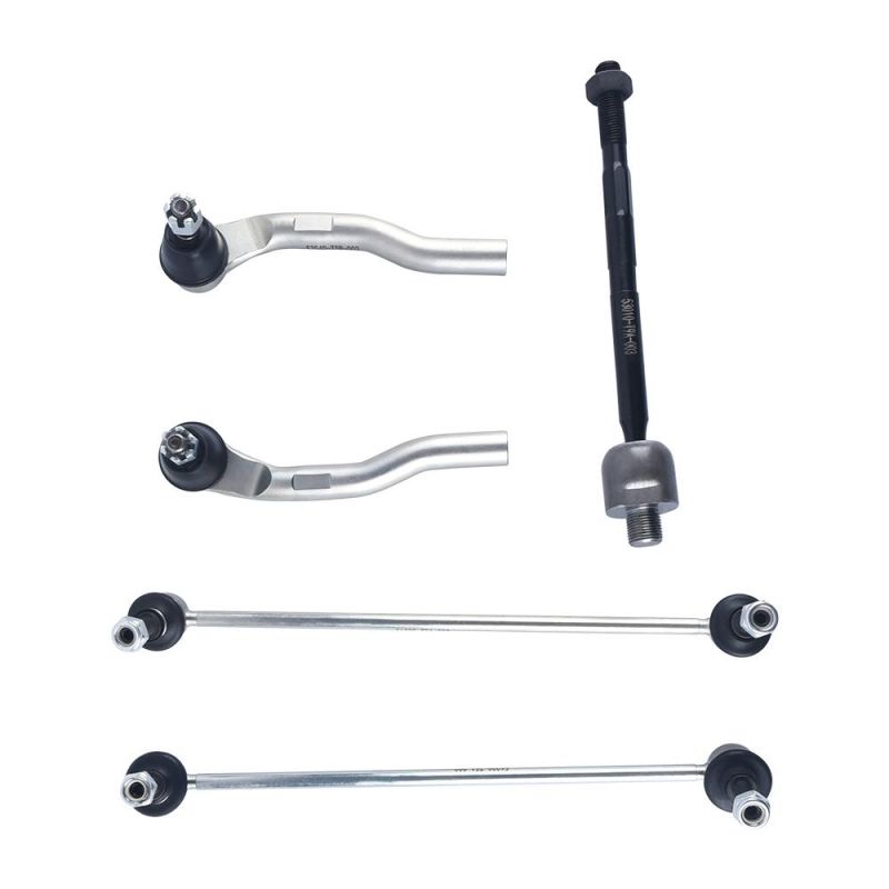 5 Pieces Suspension Kit Includes Front&Rear Stabilizer Link, Left&Right Tie Rod Endand Rack End Tie Rod End for Honda Fit 2015-2018