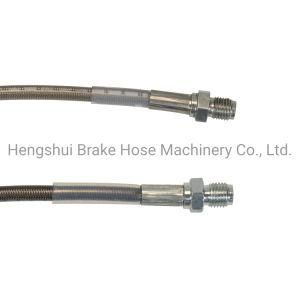 Straight Braided Stainless S. S. PTFE Brake Line in Black