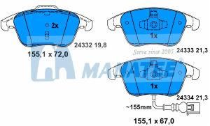 Front Disc Brake Pads for Volkswagen Tiguan Passat 5N0 698 151