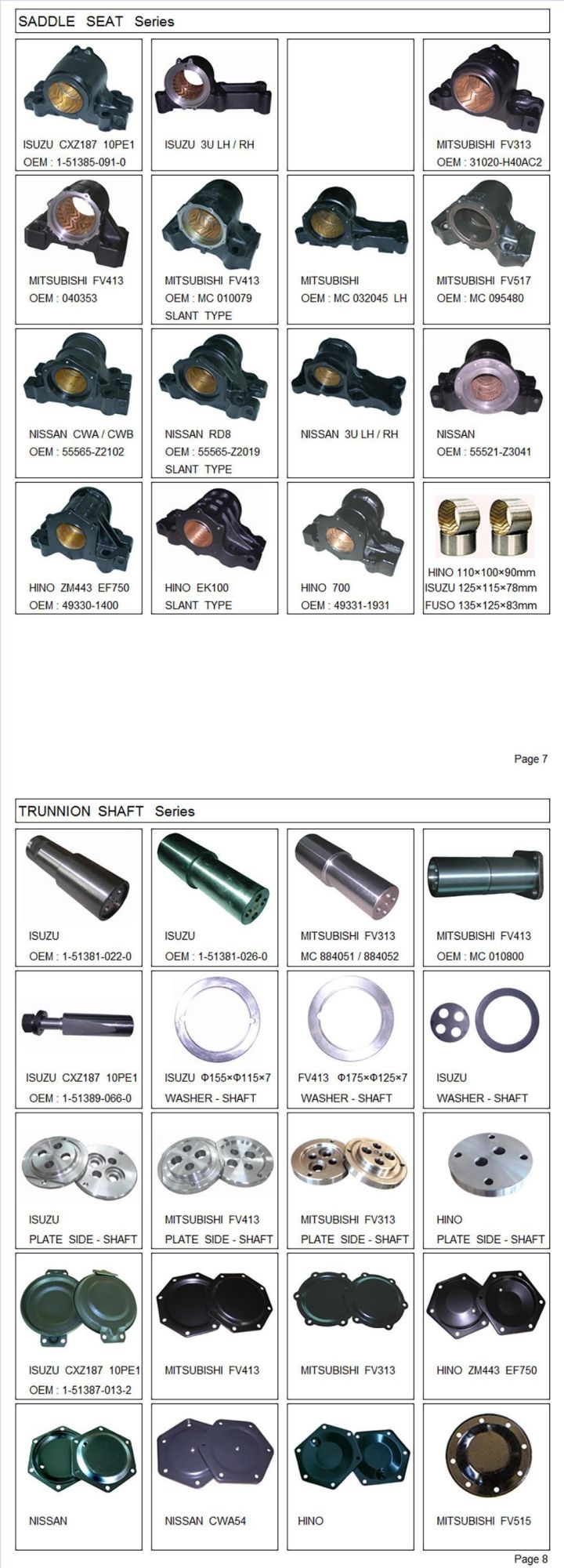 Trunnion Spring Saddle Seat Balance Bracket for Hino Heavy Truck 700 FM2p OEM: 49331-1931