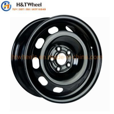 H&T Wheel 565201 15 Inch 15X6.0 5X100 Black Winter Snow Passenger Car Steel Wheel Manufacturer