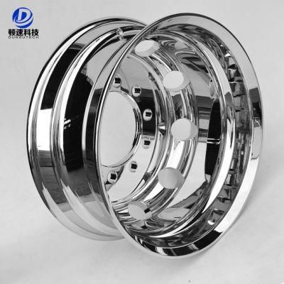 19.5X7.5 19.5X6.75 Aluminum Truck Wheel Hub Pilot Machined &amp; Polished Forged Wheel for American Trucks