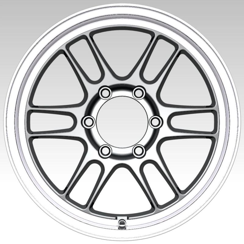 Professional Manufacturer Alloy Wheel Rims 15 Inch 17inch Black Machined Lip for Passenger Car Tires China Company Silver