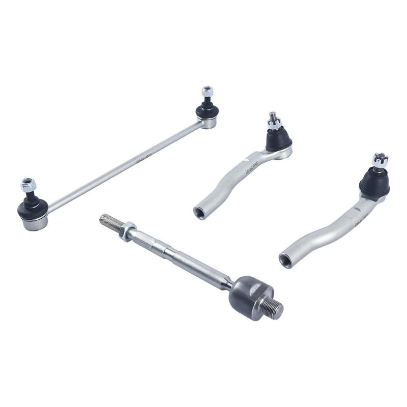 4 Pieces Suspension Kit Includes Front Stabilizer Link, Left&Right Tie Rod End and Rack End Tie Rod End for Honda Fit 2009-2014