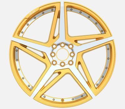 Aftermarket Alumilum Alloy Wheel Rims 20 Inch 8/10X100/120 30-40 Et Gold Machined Face Wheels for Passenger Car Wheel China PRO