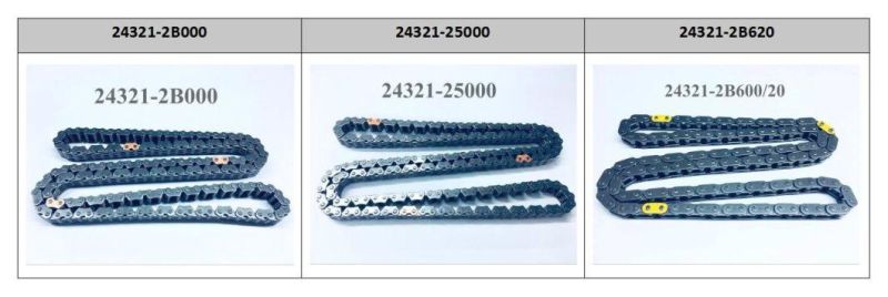 Factory Price New Engine Timing Chain 243212b200 24321-2b200 for Hyundai Auto Car Parts KIA Soul 1.6L for G4fa G4FC G4fd Transmission Part Chain Hardware
