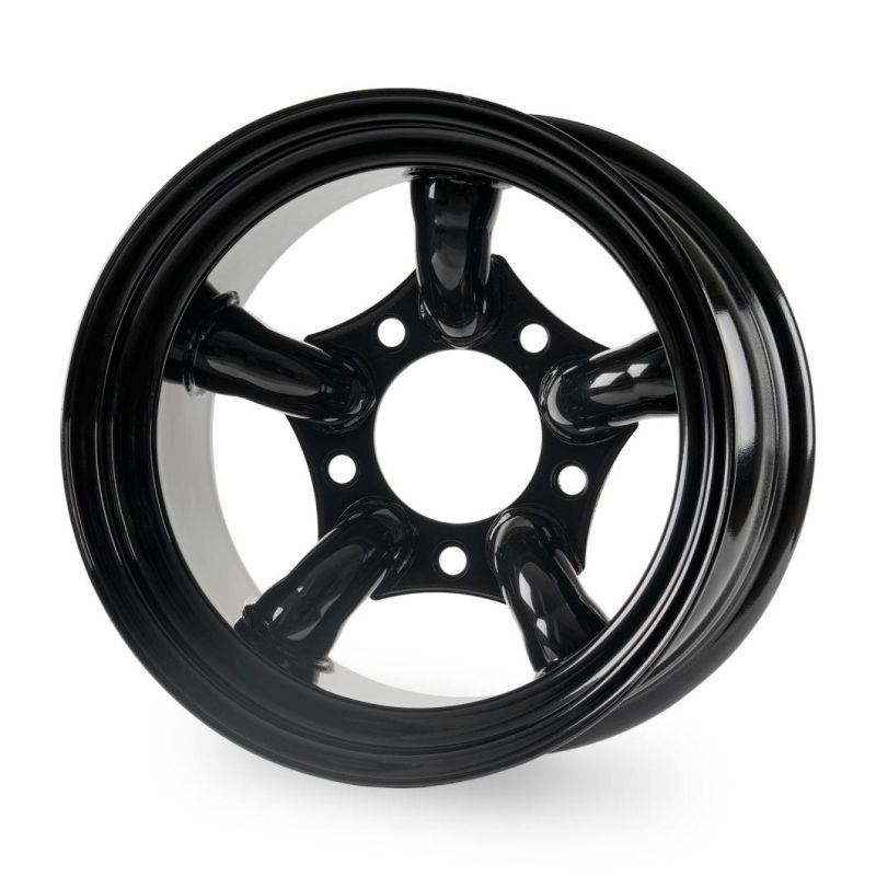 Black Steel Wheels 5 Pipes 5 Split Spoke Wheel 16X10" 5X165