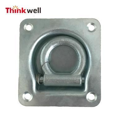 Recessed Pan Fitting Trailer Tie Down D-Ring with Plate