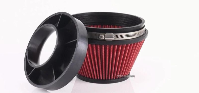 102mm Height Red Car Air Filter Intake with Velocity Stack 3′′/3.5′′/4′′ Universal