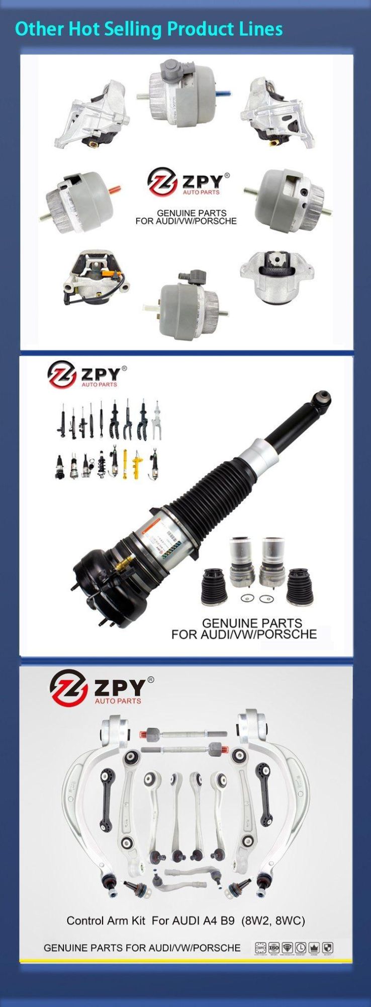 Zpy Brand Wholesale Auto Parts 06b145255 8r0145153 8r0145153b 8r0145153c 8r0145153D 8r0145153A Power Steering Pump for Audi for Q5