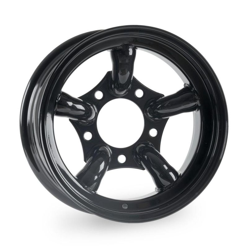 Black Steel Wheels 5 Pipes 5 Split Spoke Wheel 16X7" 5X165