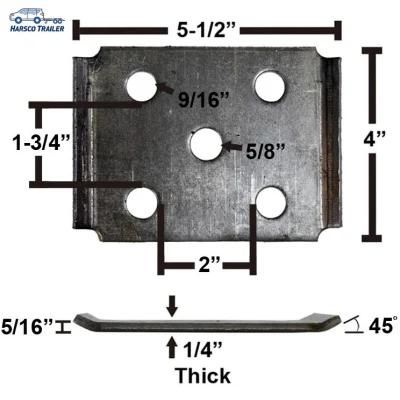 Trailer Axle Tie Plate for 2&quot; Axle and 1 3/4&quot; Spring