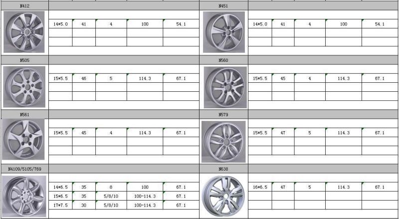 N716 JXD Brand Auto Spare Parts Alloy Wheel Rim Replica Car Wheel for Hyundai Sonata