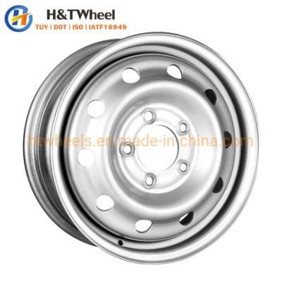 H&T Wheel 665c03t-S 16 Inch 16X6.0 5X130 Silver Painting Steel Truck Wheel Rim