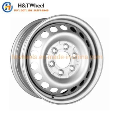 H&T Wheel 665c01f-S 16 Inch 16X6.0 PCD 5X130 Silver Painting Truck Steel Wheel Rim