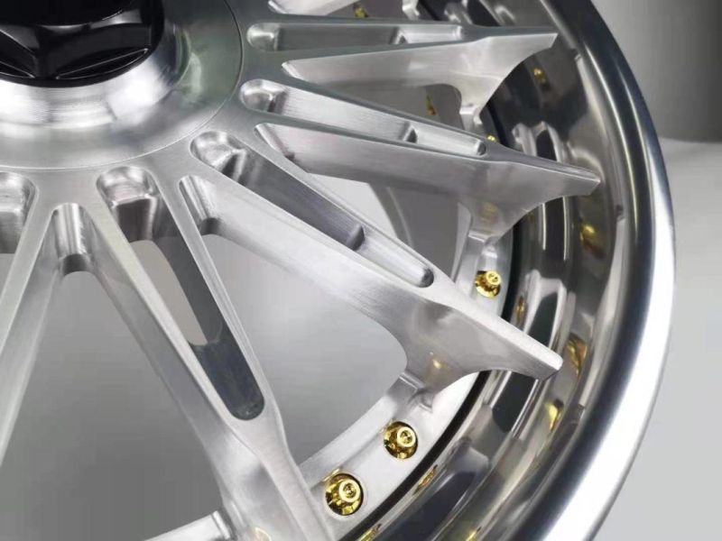 Forged Aluminum Alloy Car Wheels with TUV Certification-Split Rims and Spokes From 16 Inches to 24 Inches