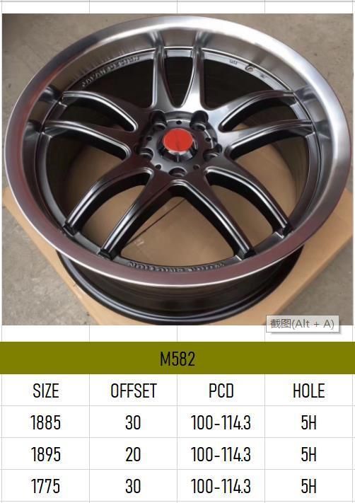 M582 Aluminium Alloy Car Wheel Rim Auto Aftermarket Wheel