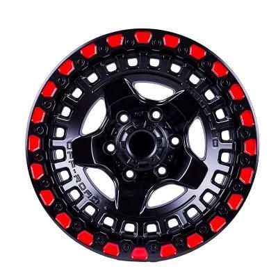 Black Red Finish Passenger Car Wheels PCD 114.3-139.7 Offroad Wheel Rims