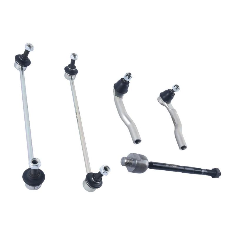 5 Pieces Suspension Kit Includes Front&Rear Stabilizer Link, Left&Right Tie Rod Endand Rack End Tie Rod End for Honda Fit 2015-2018